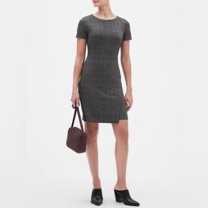 Banana Republic Novelty plaid knot wrap sheath dress